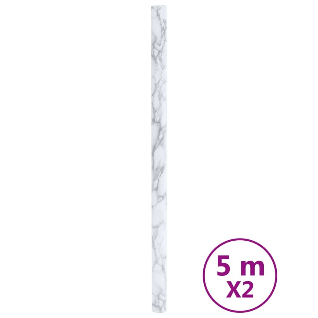 vidaXL Tapety na nábytek samolepicí mramorově bílé 90 x 500 cm PVC