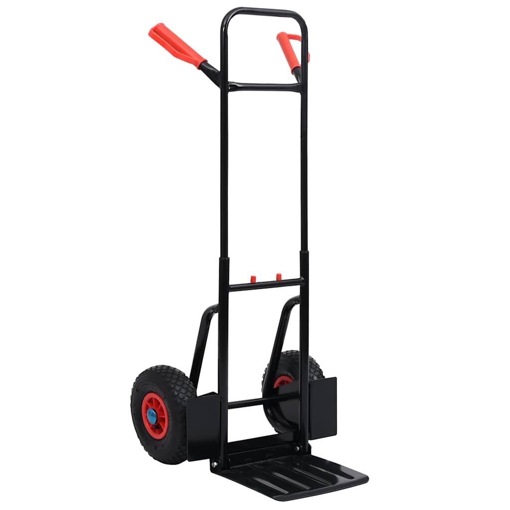 vidaXL Teleskopický ruční vozík 200 kg černý a červený