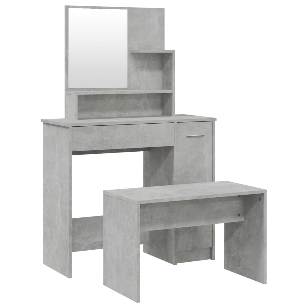 vidaXL Toaletní stolek sada betonově šedý 865 x 35 x 136 cm