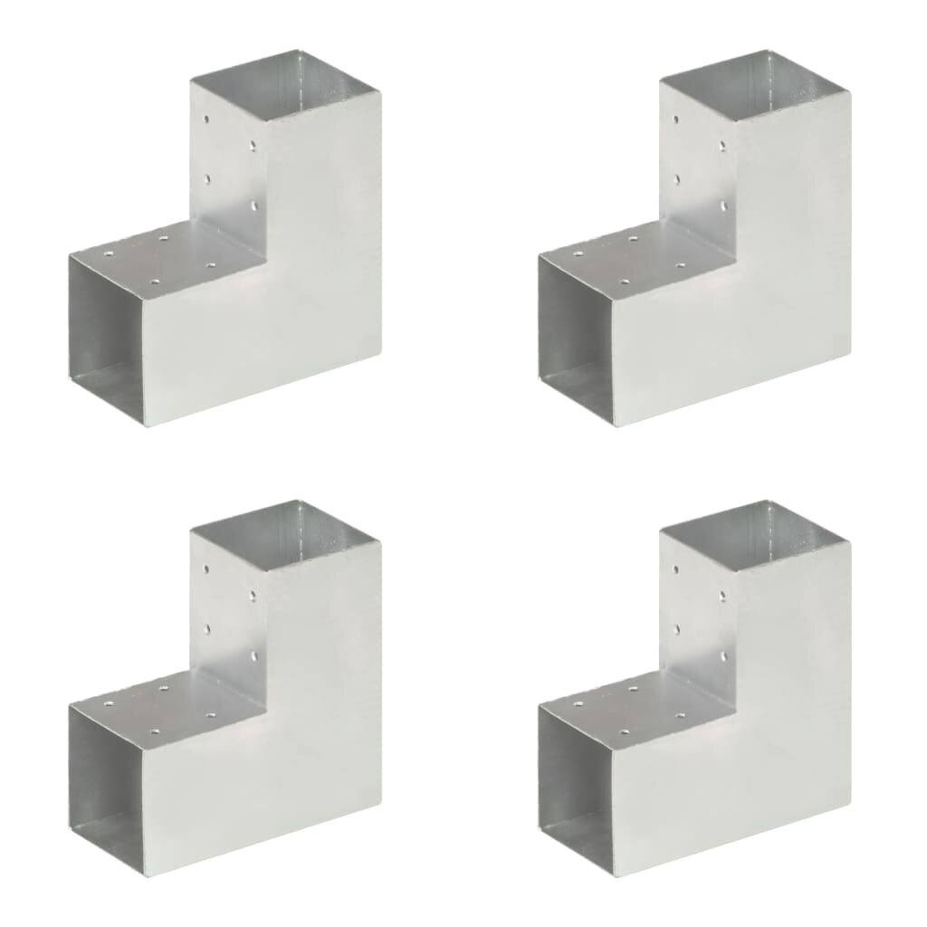 vidaXL Trámová spojka 4 ks ve tvaru L pozinkovaný kov 91 x 91 mm