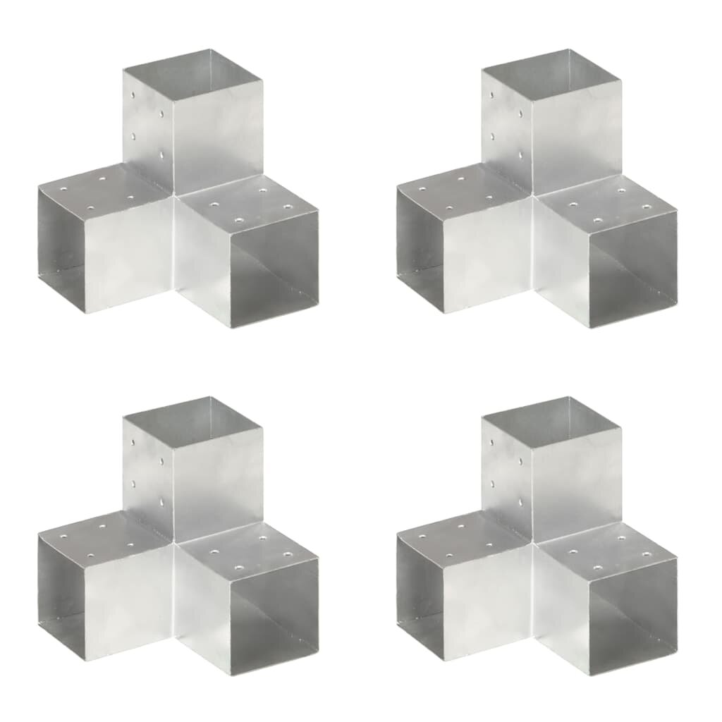 vidaXL Trámová spojka 4 ks ve tvaru Y pozinkovaný kov 101 x 101 mm