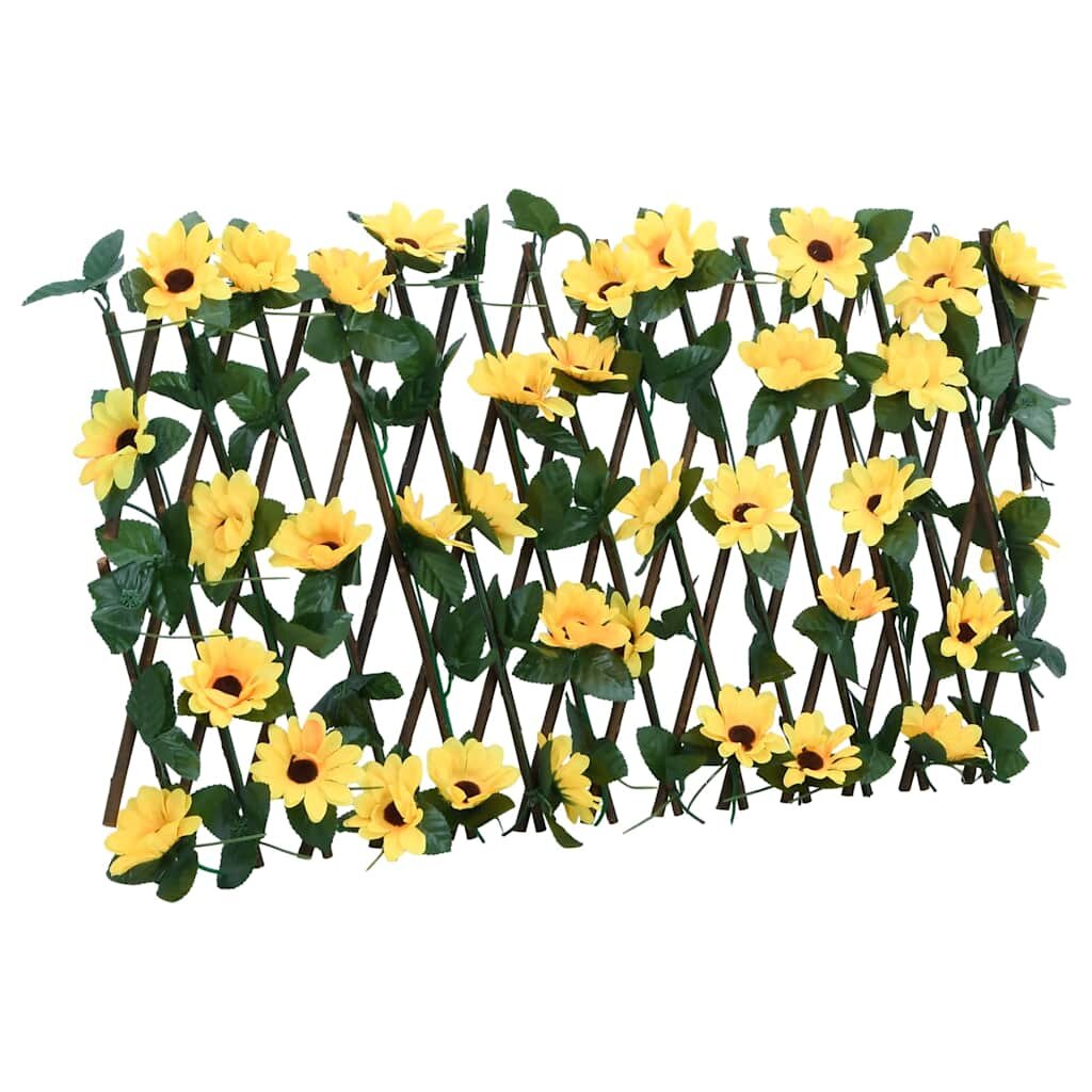 vidaXL Treláž s umělým břečťanem roztahovací žlutá 180 x 30 cm