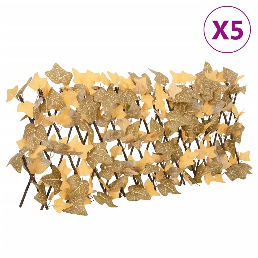 vidaXL Treláže umělé javorové listy roztahovací oranžové 5 ks 180x30cm
