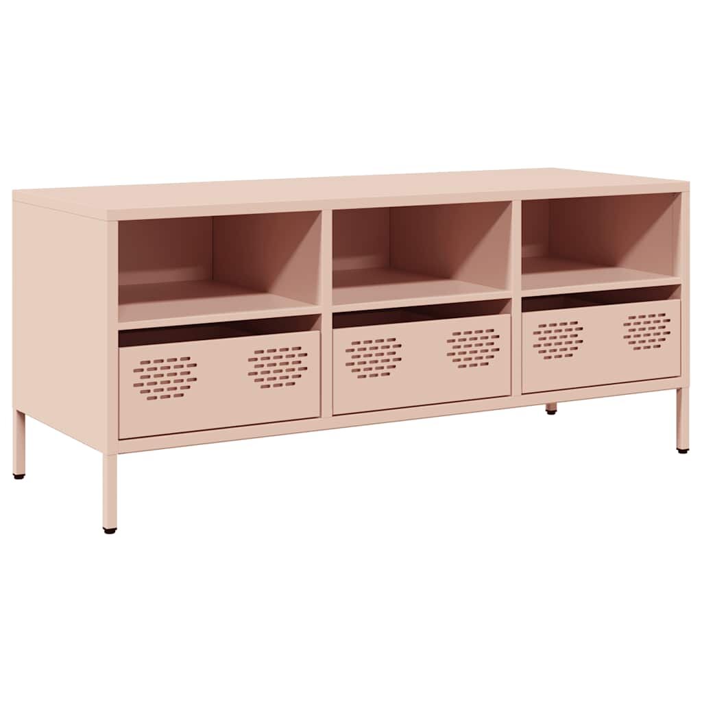 vidaXL TV skříňka růžová 1015x39x435 cm ocel válcovaná za studena