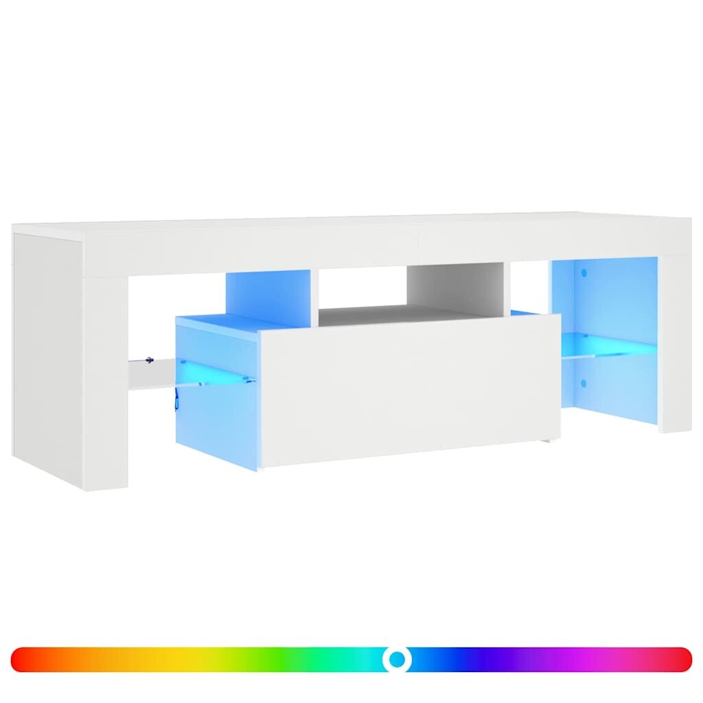 vidaXL TV skříňka s LED osvětlením bílá 120 x 35 x 40 cm