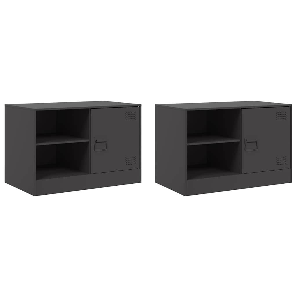vidaXL TV skříňky 2 ks černé 67 x 39 x 44 cm ocel