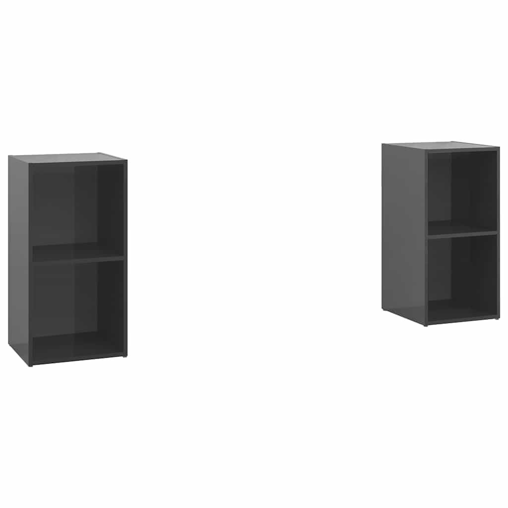 vidaXL TV skříňky 2 ks šedé vysoký lesk 72x35x365 cm kompozitní dřevo