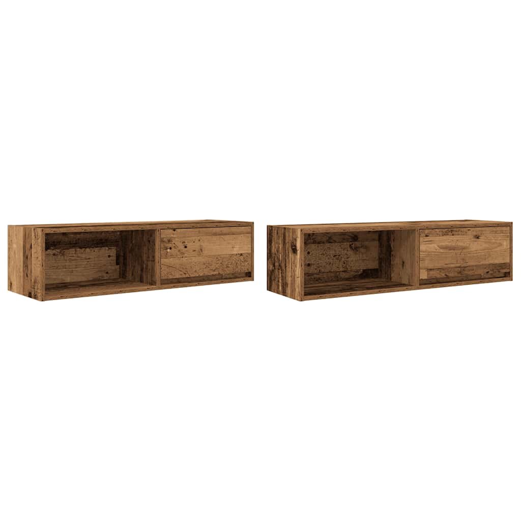 vidaXL TV skříňky 2 ks Staré dřevo 100x31x255 cm Dřevěné konstrukce