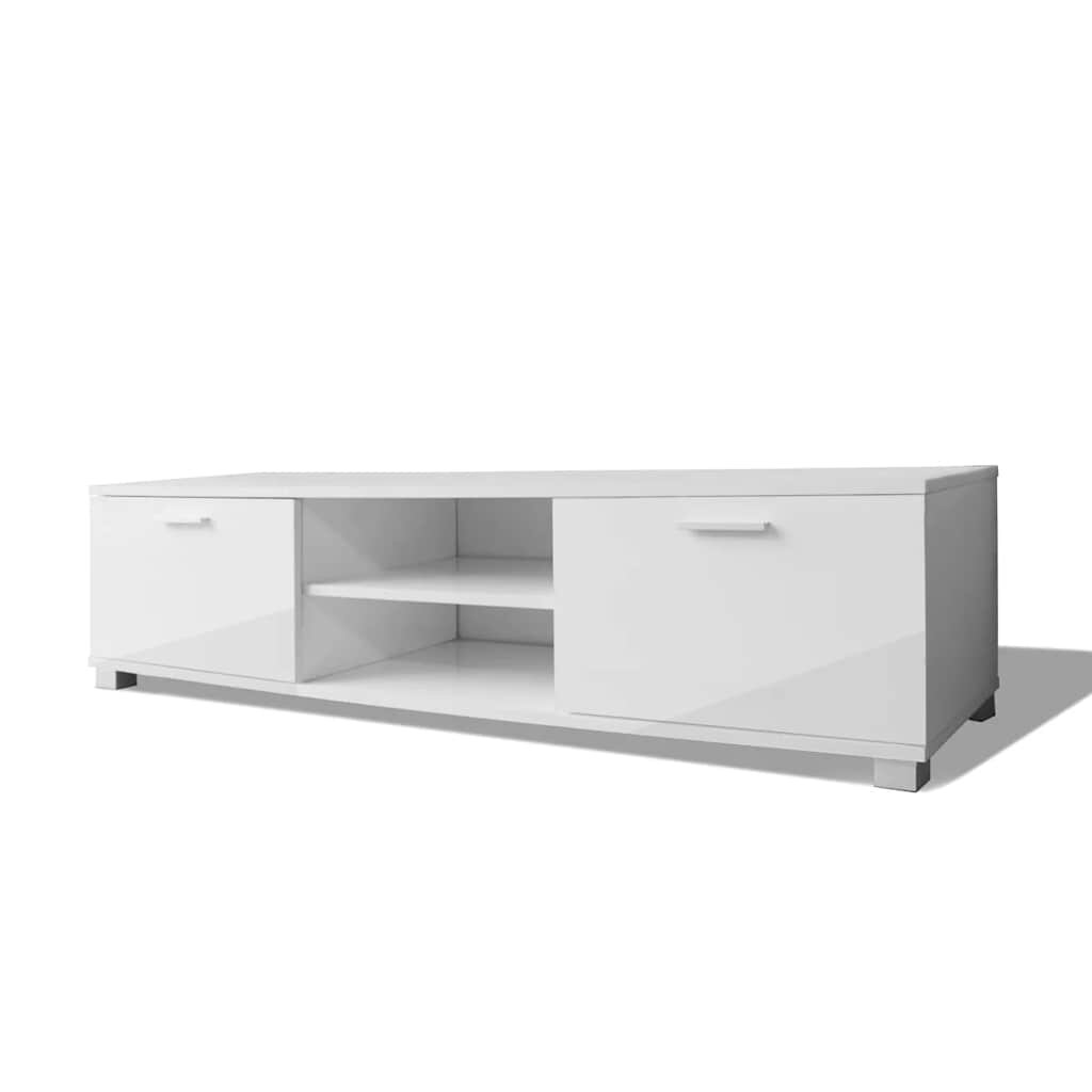 vidaXL TV stolek bílý s vysokým leskem 140 x 405 x 35 cm