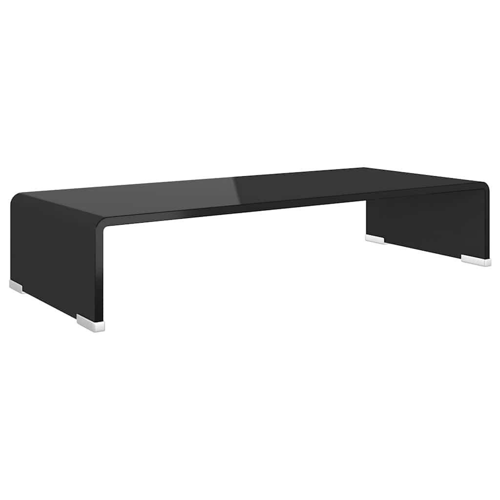 vidaXL TV stolek / podstavec na monitor sklo černý 60x25x11 cm