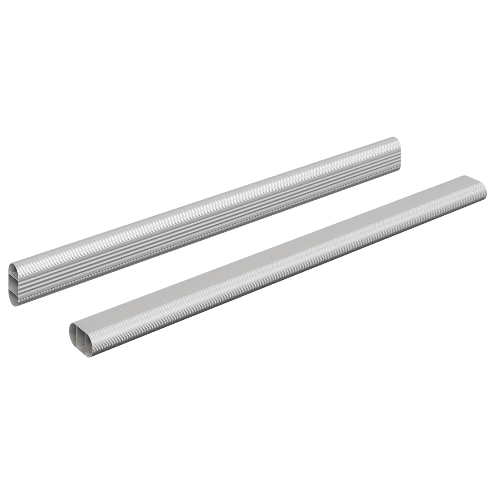 vidaXL Tyč Skříně 2 ks Stříbrná 372 x 15 x 29 mm Hliníková slitina