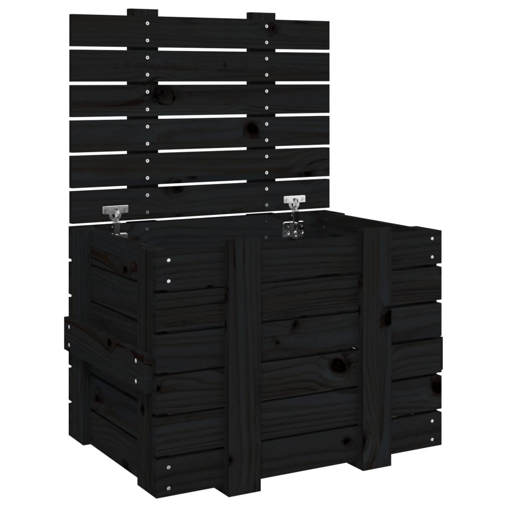 vidaXL Úložný box černý 58 x 405 x 42 cm masivní borové dřevo