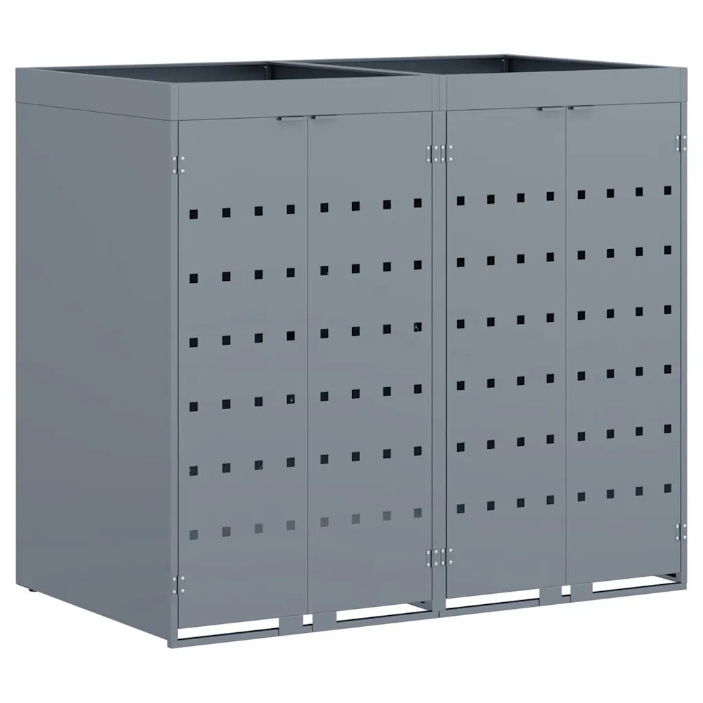 vidaXL Úložný box na 2 popelnice Světle šedá 136 x 775 x 1215 cm