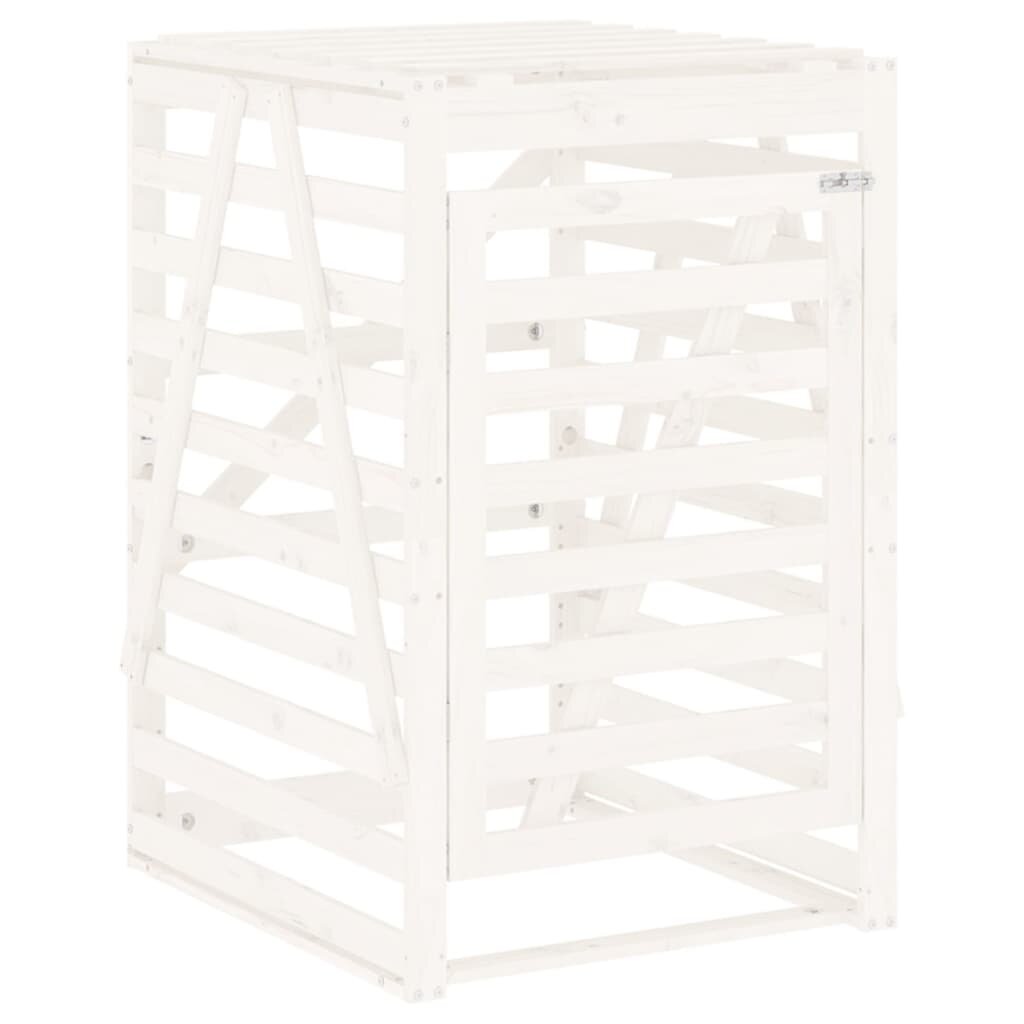 vidaXL Úložný box na popelnici bílý 84x90x1285 cm masivní borovice