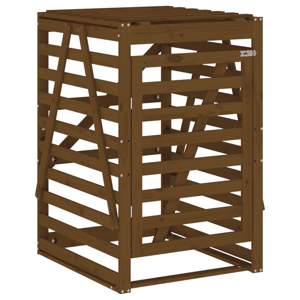 vidaXL Úložný box na popelnici hnědý 84x90x1285 cm masivní borovice