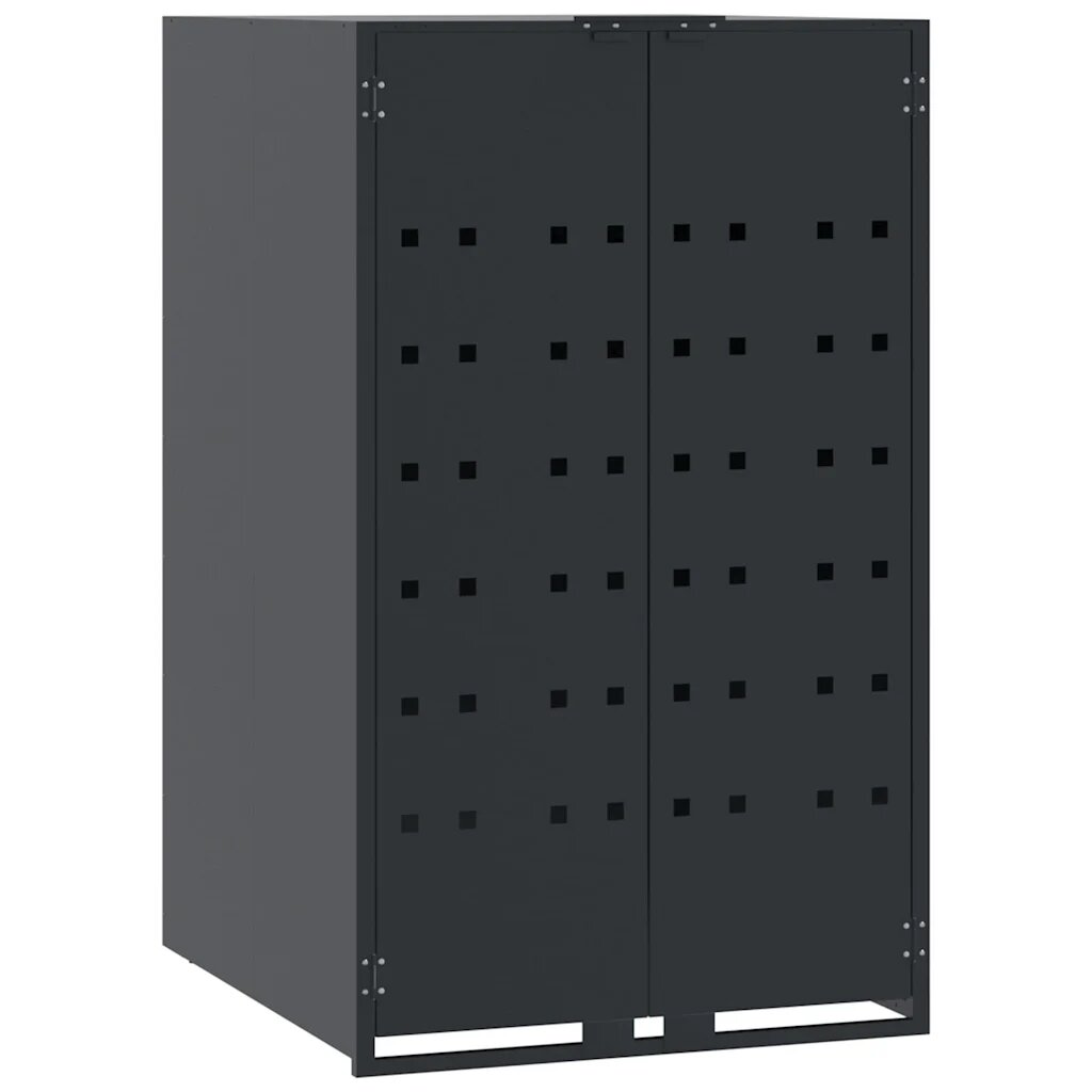 vidaXL Úložný prostor na popelnici na kolečkách pro jednu popelnici antracitový 69 x 79 x 117 cm ocelový