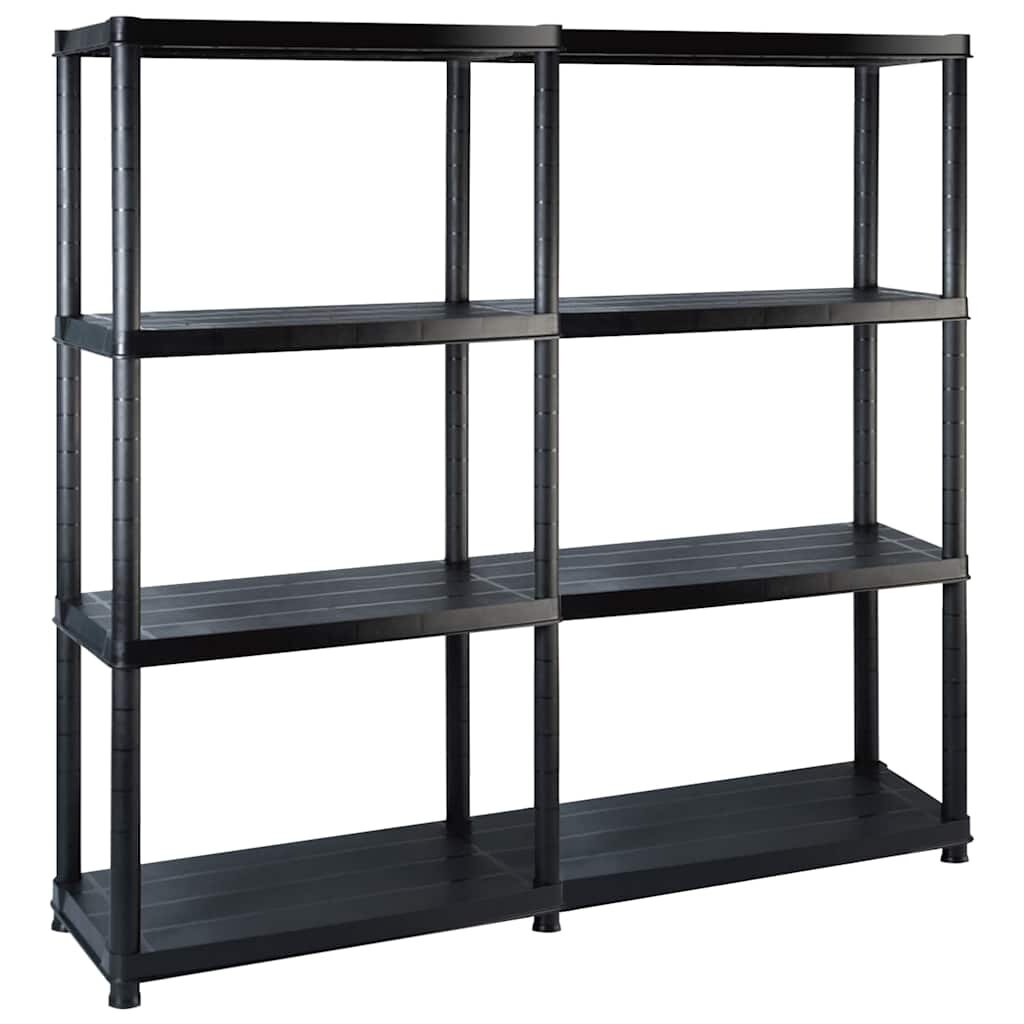 vidaXL Úložný regál 4patrový černý 122 x 305 x 130 cm plast
