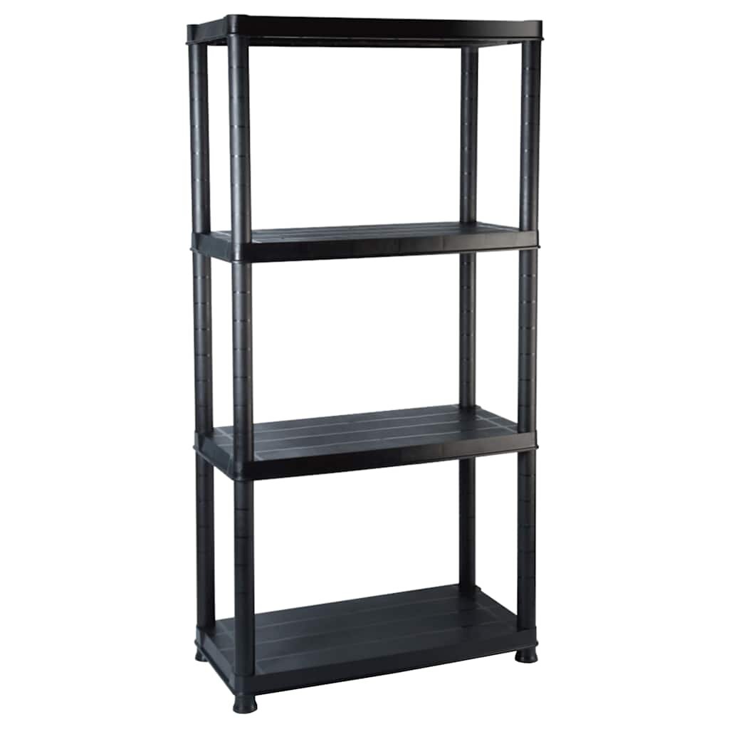 vidaXL Úložný regál 4patrový černý 61 x 305 x 130 cm plast