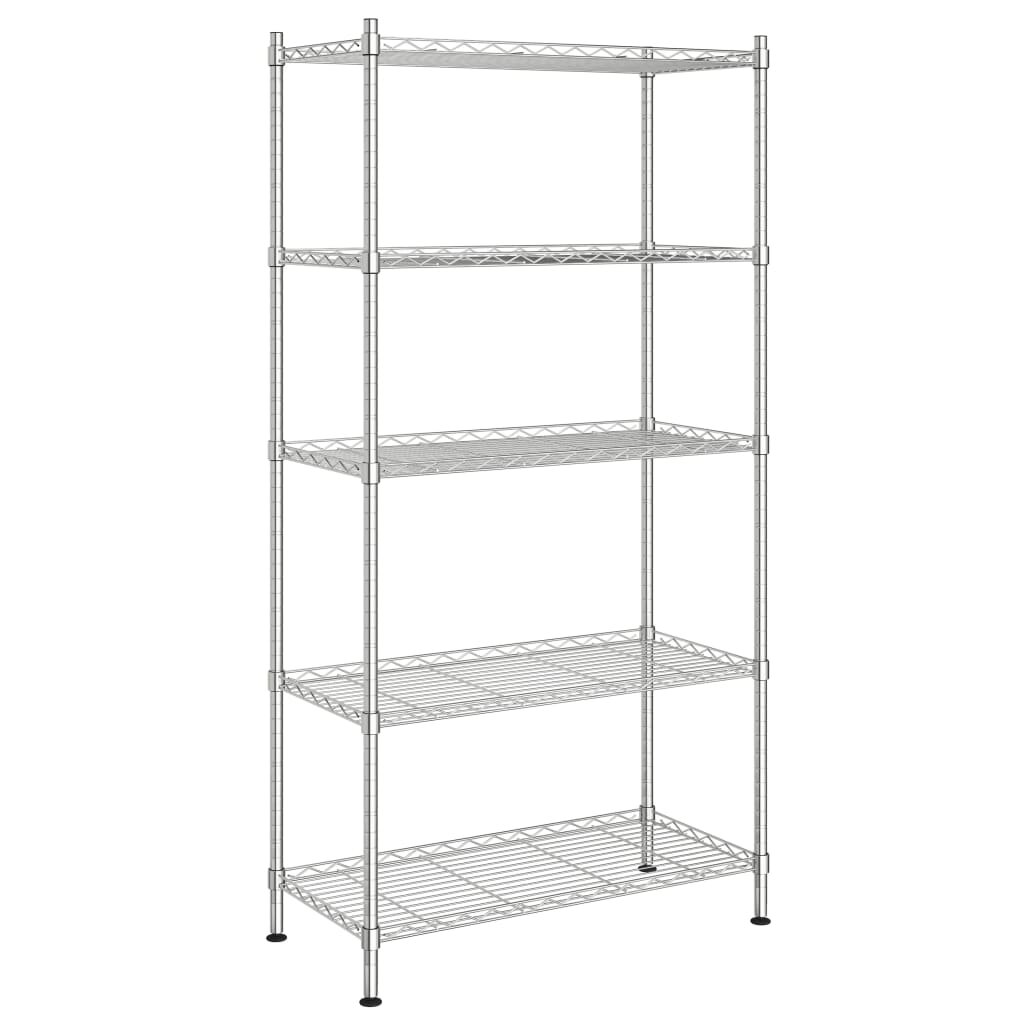 vidaXL Úložný regál 5 polic 90 x 35 x 180 cm chromovaný 250 kg