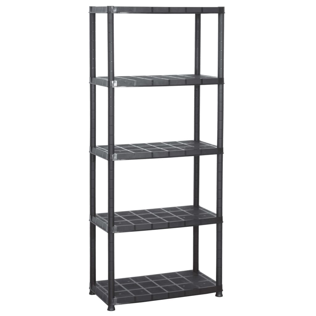vidaXL Úložný regál 5patrový černý 71 x 38 x 170 cm plast