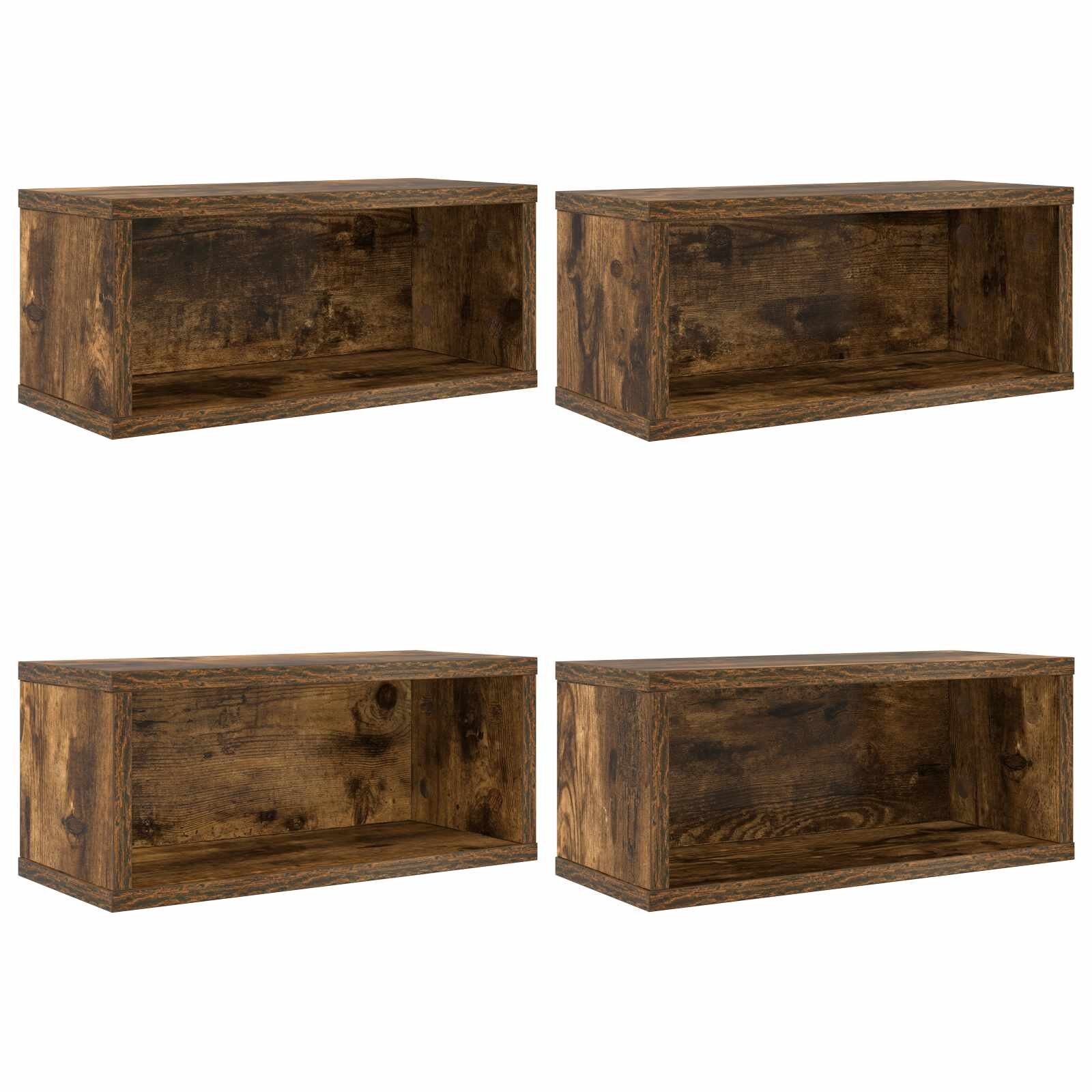 vidaXL Úložný stojan na CD 4 ks Kouřový dub 40 x 17 x 17 cm