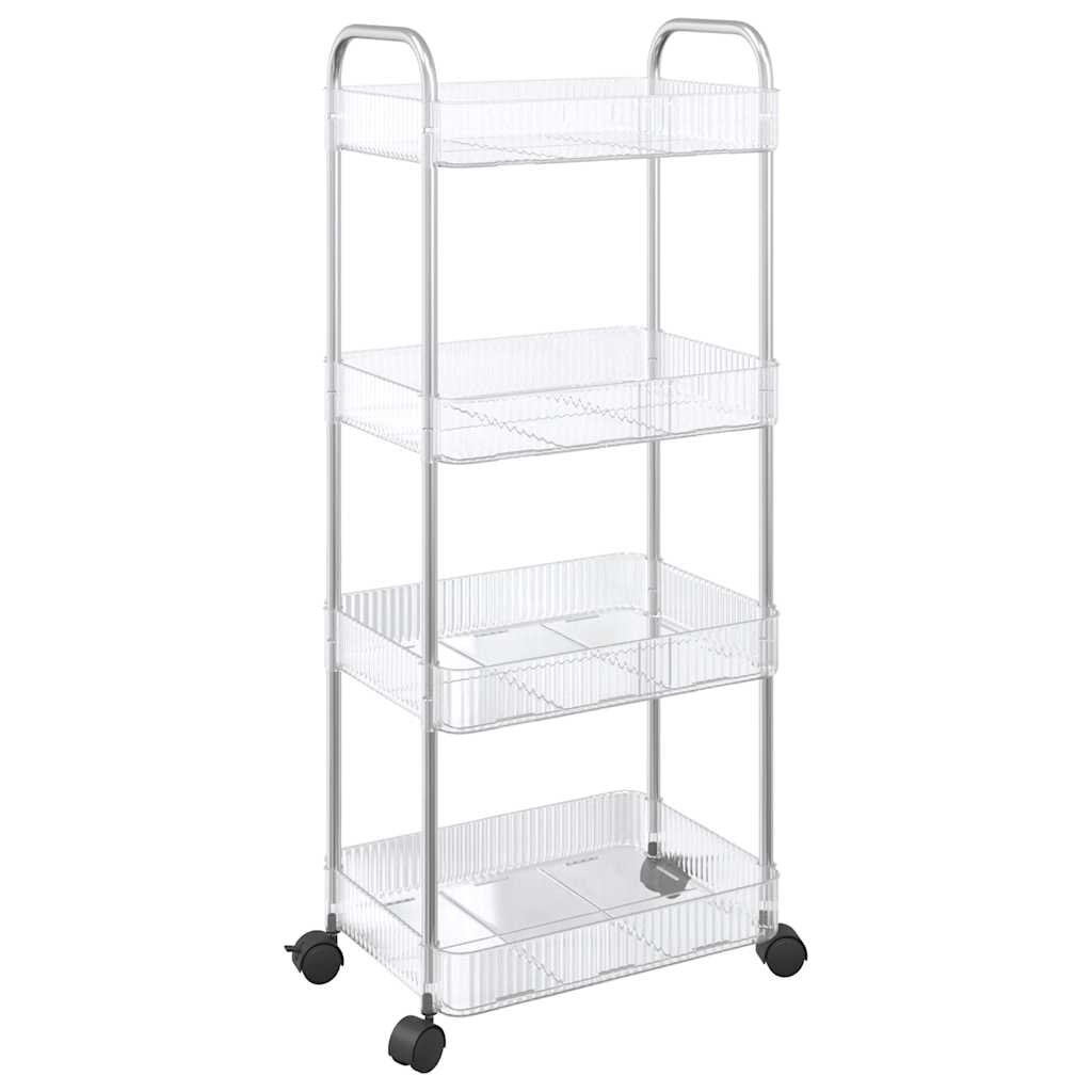 vidaXL Úložný vozík 4-patrový průhledný 37x28x95 cm akryl