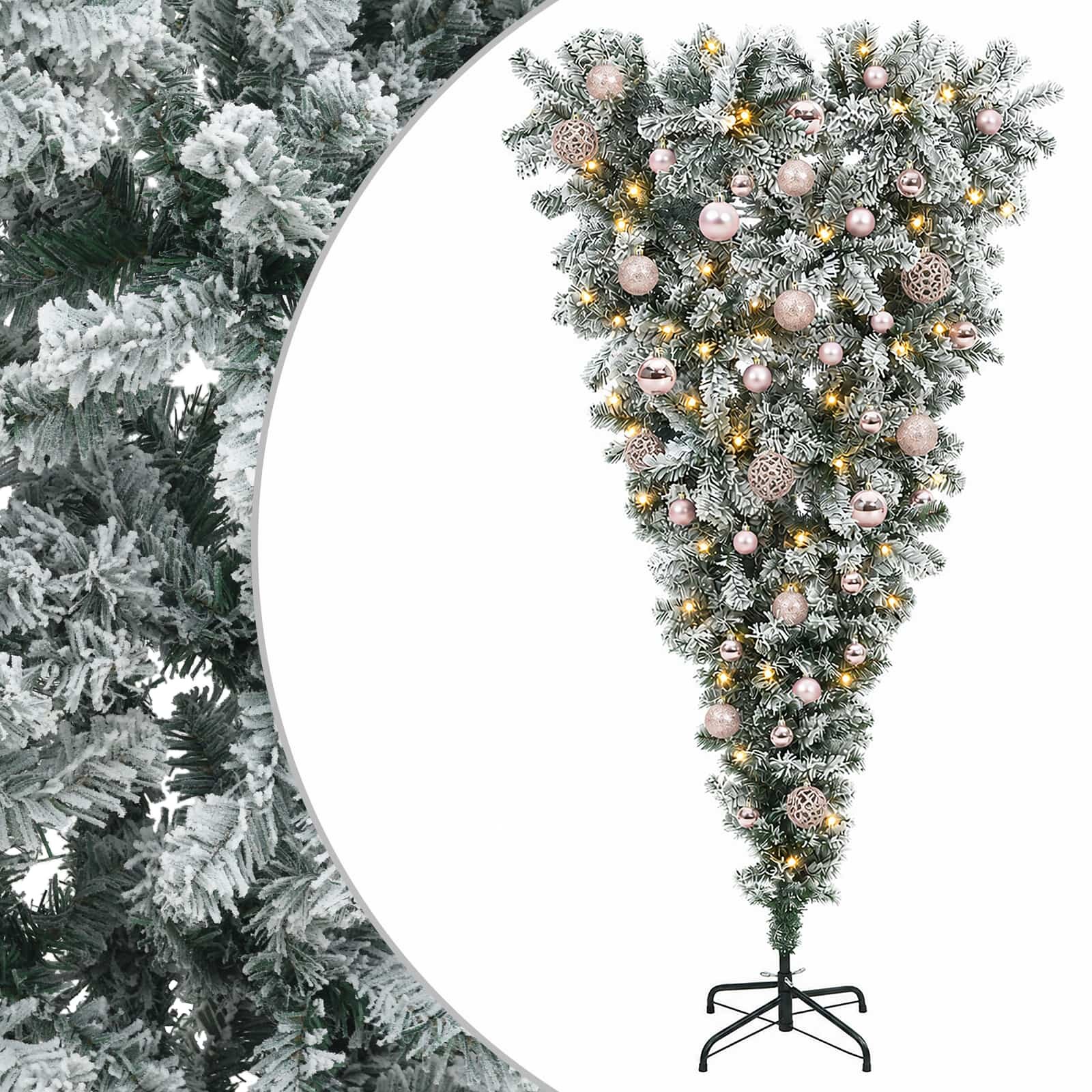 vidaXL Umělý vánoční stromek s vánočními koulemi 150 cm 150 LED