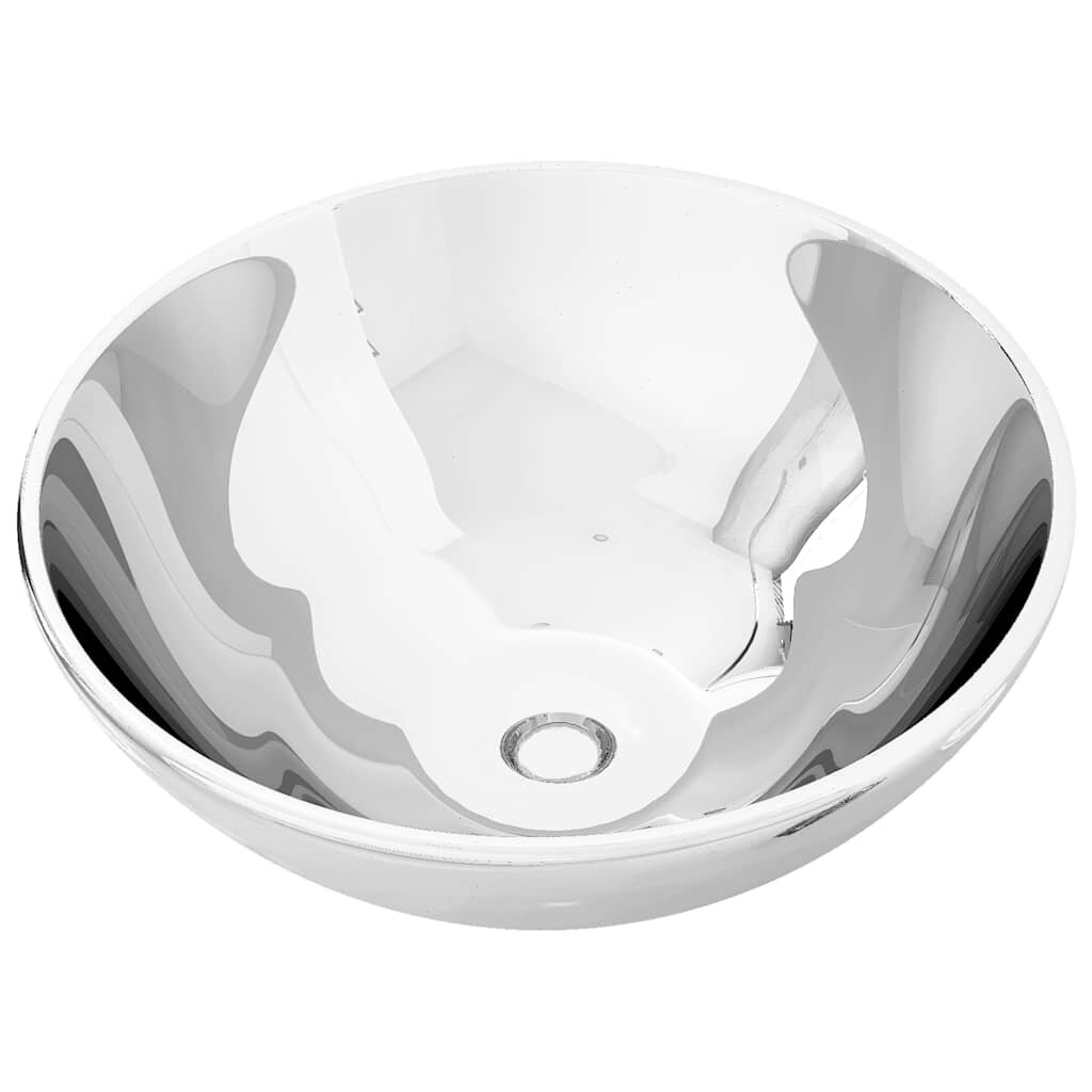 vidaXL Umyvadlo 325 x 14 cm keramika stříbrné