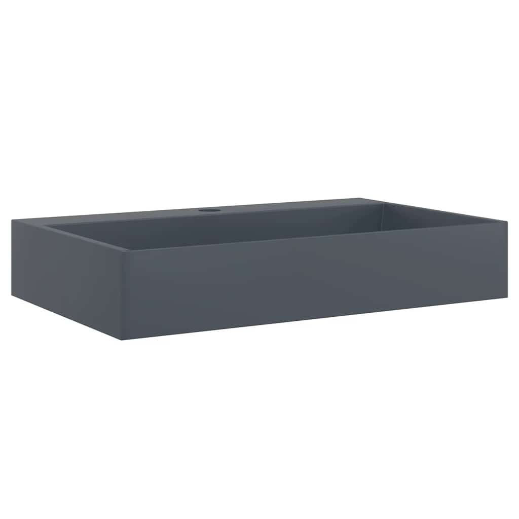 vidaXL Umyvadlo 60x38x11 cm minerální/mramorový kompozit antracitové