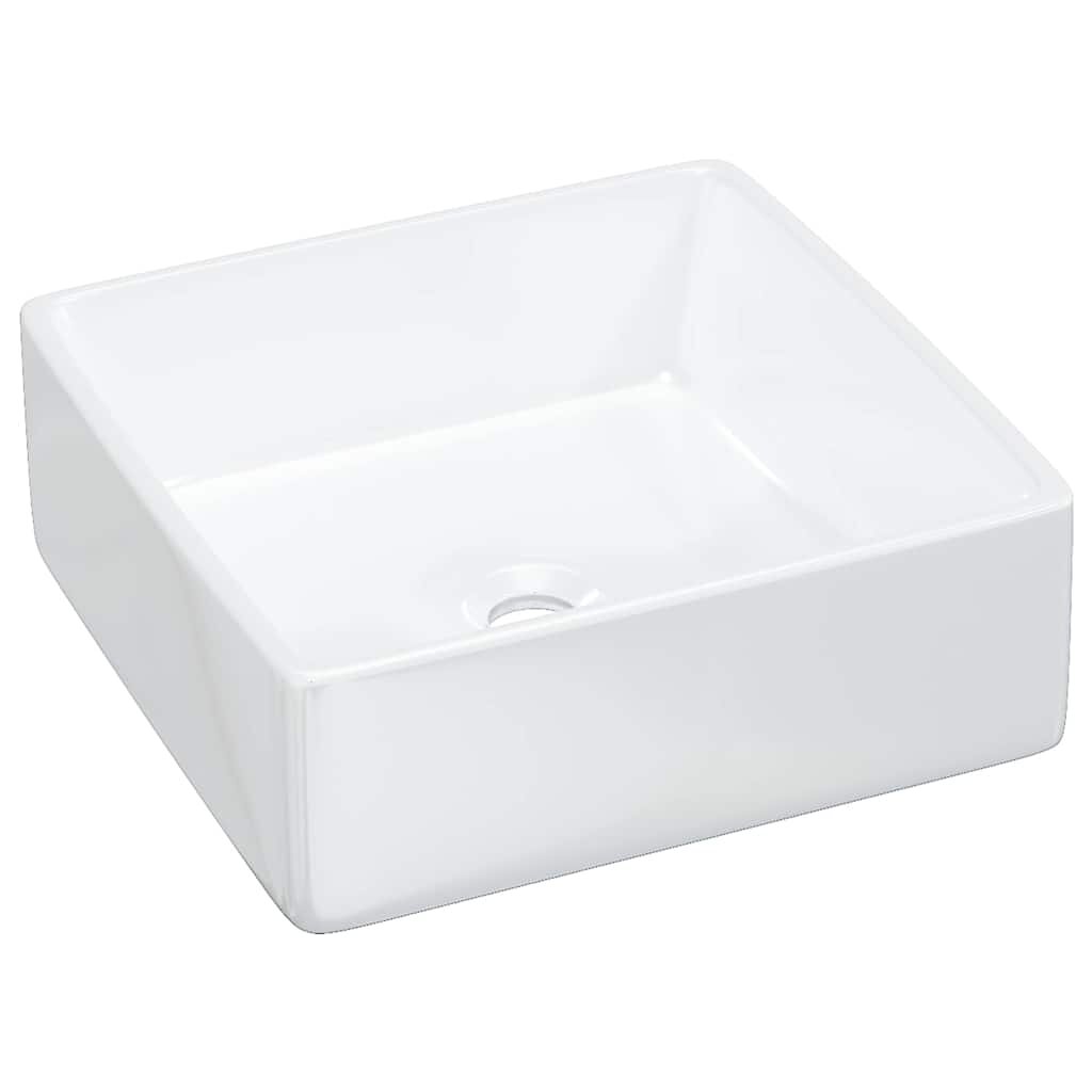 vidaXL Umyvadlo bílé 37 x 37 x 13 cm keramika čtvercové
