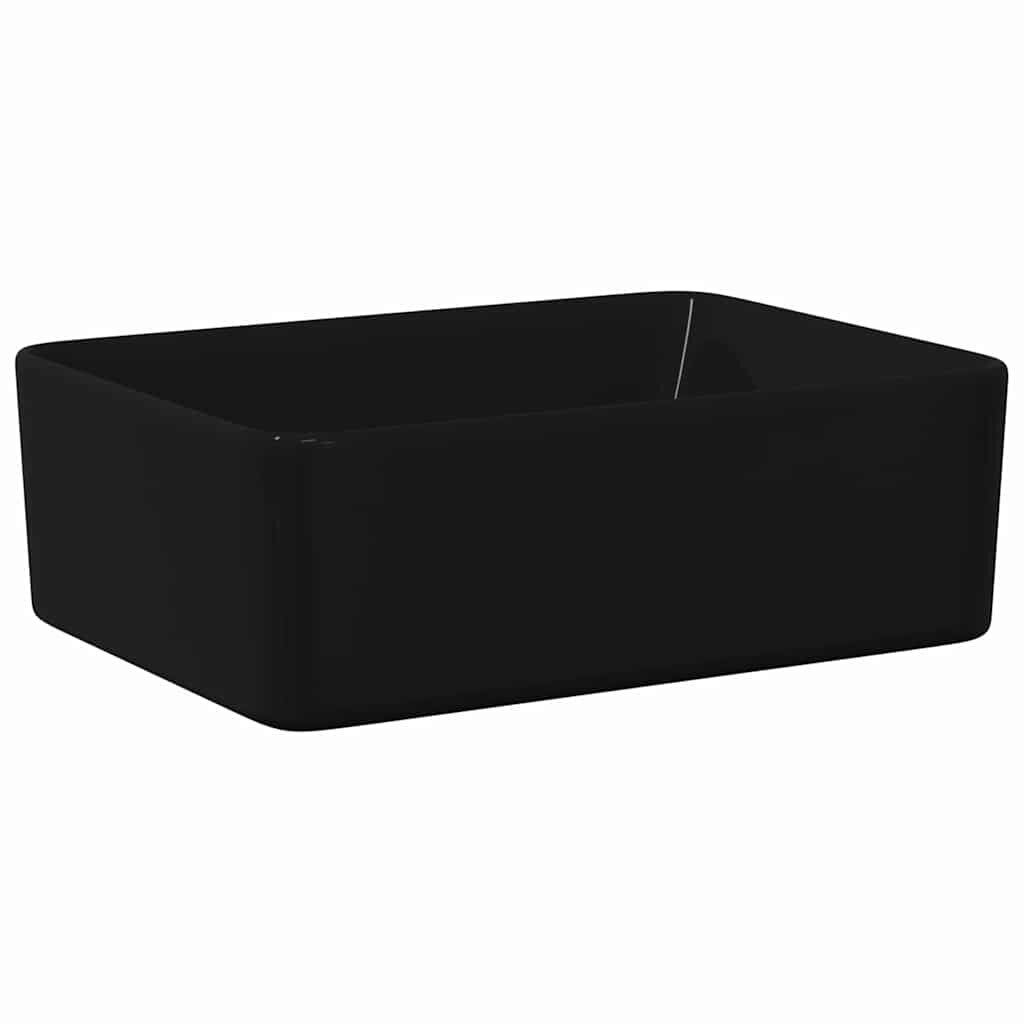vidaXL Umyvadlo černé 40 x 30 x 13 cm keramika