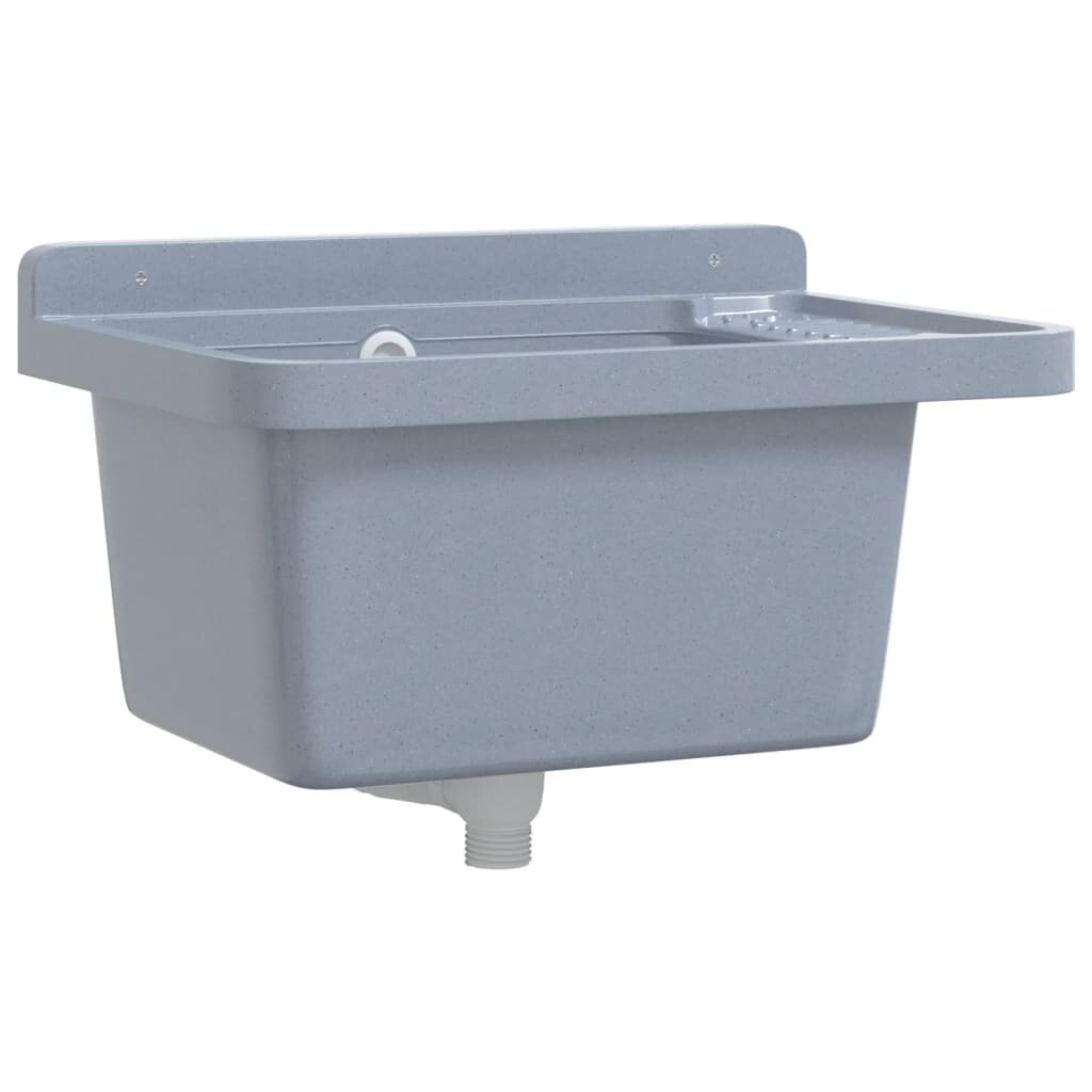vidaXL Umyvadlo pro montáž na stěnu šedé 50 x 35 x 24 cm pryskyřice