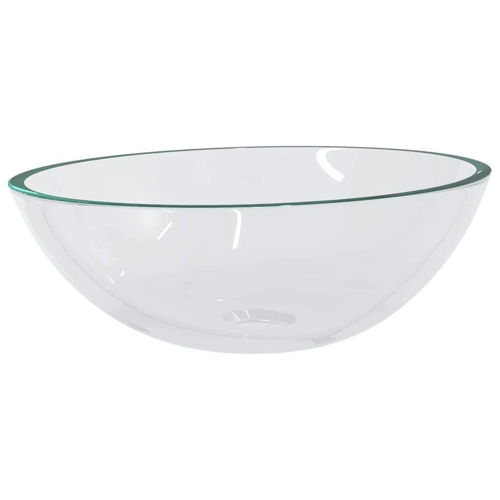 vidaXL Umyvadlo sklo 50 x 37 x 14 cm průhledné