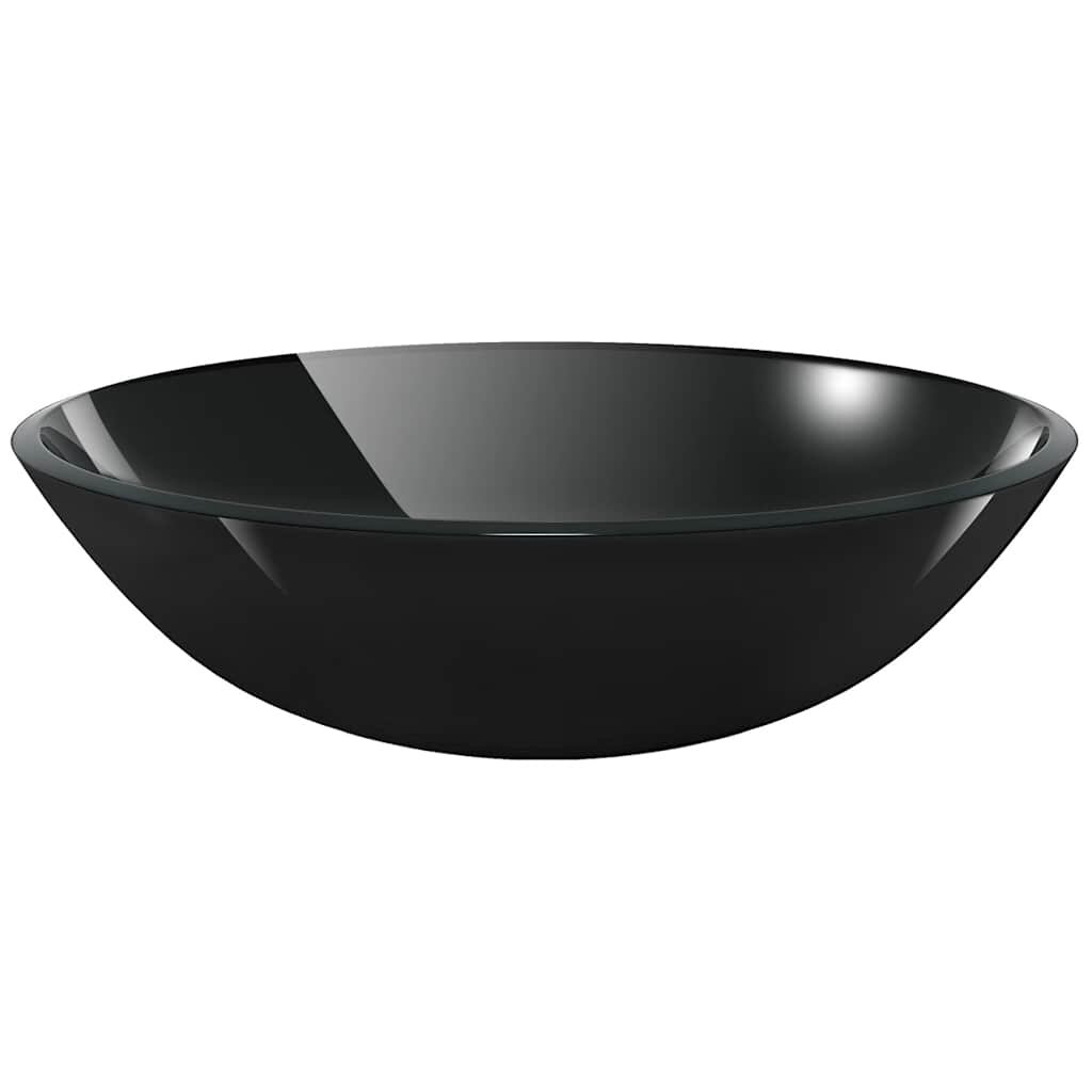 vidaXL Umyvadlo z tvrzeného skla 42 cm černé