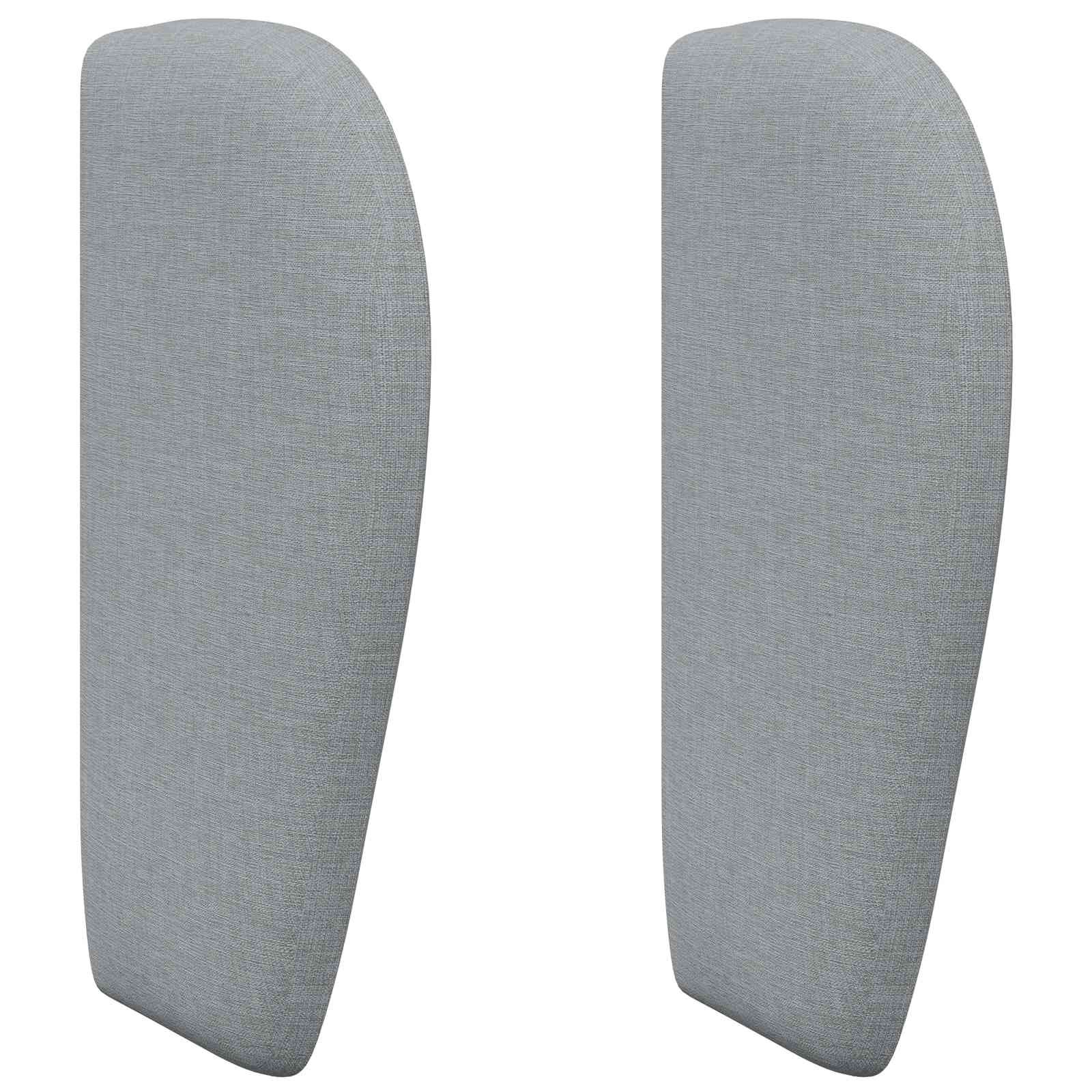 vidaXL Uši čela postele Světle šedá textil