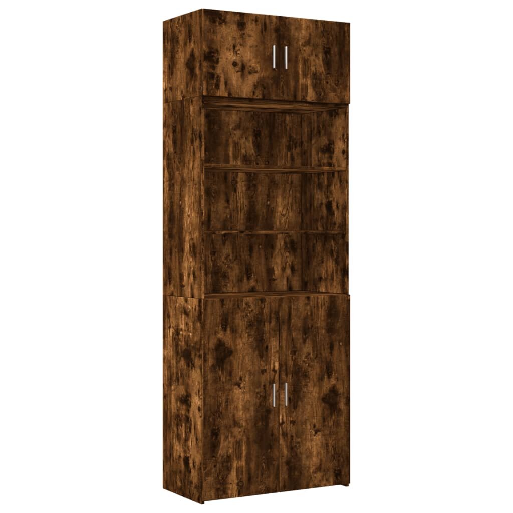 vidaXL Úzká úložná kouřový dub 80x425x225 cm kompozitní dřevo