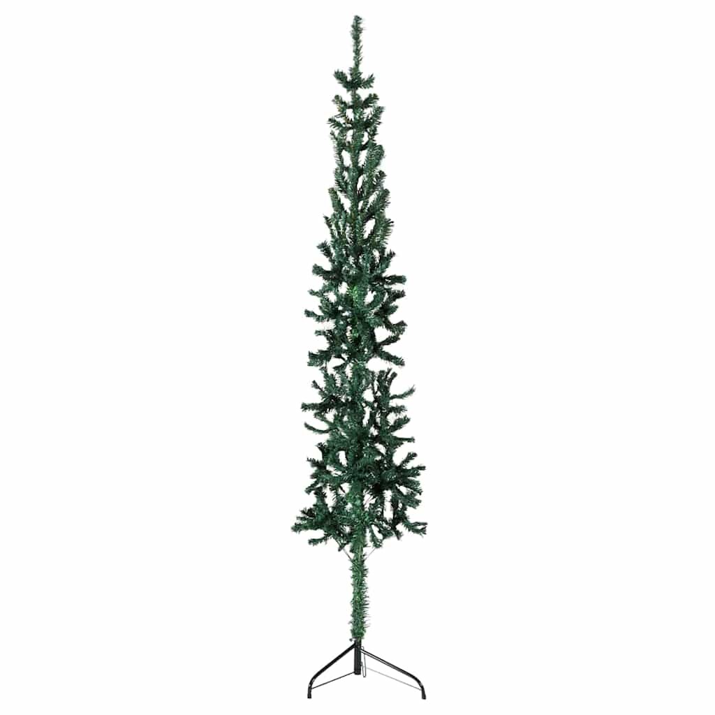 vidaXL Úzký umělý poloviční vánoční stromek se stojanem zelený 150 cm