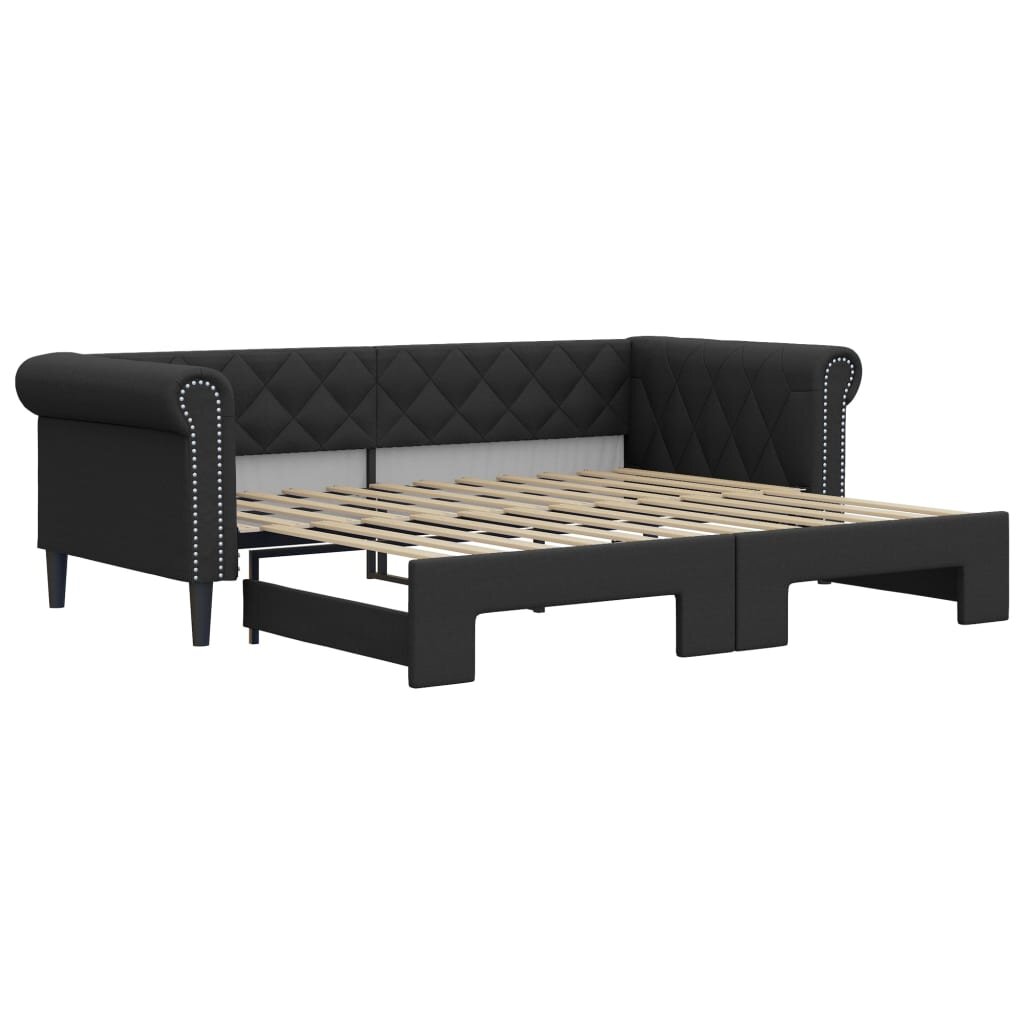 vidaXL Válenda s přistýlkou černá 90 x 200 cm umělá kůže