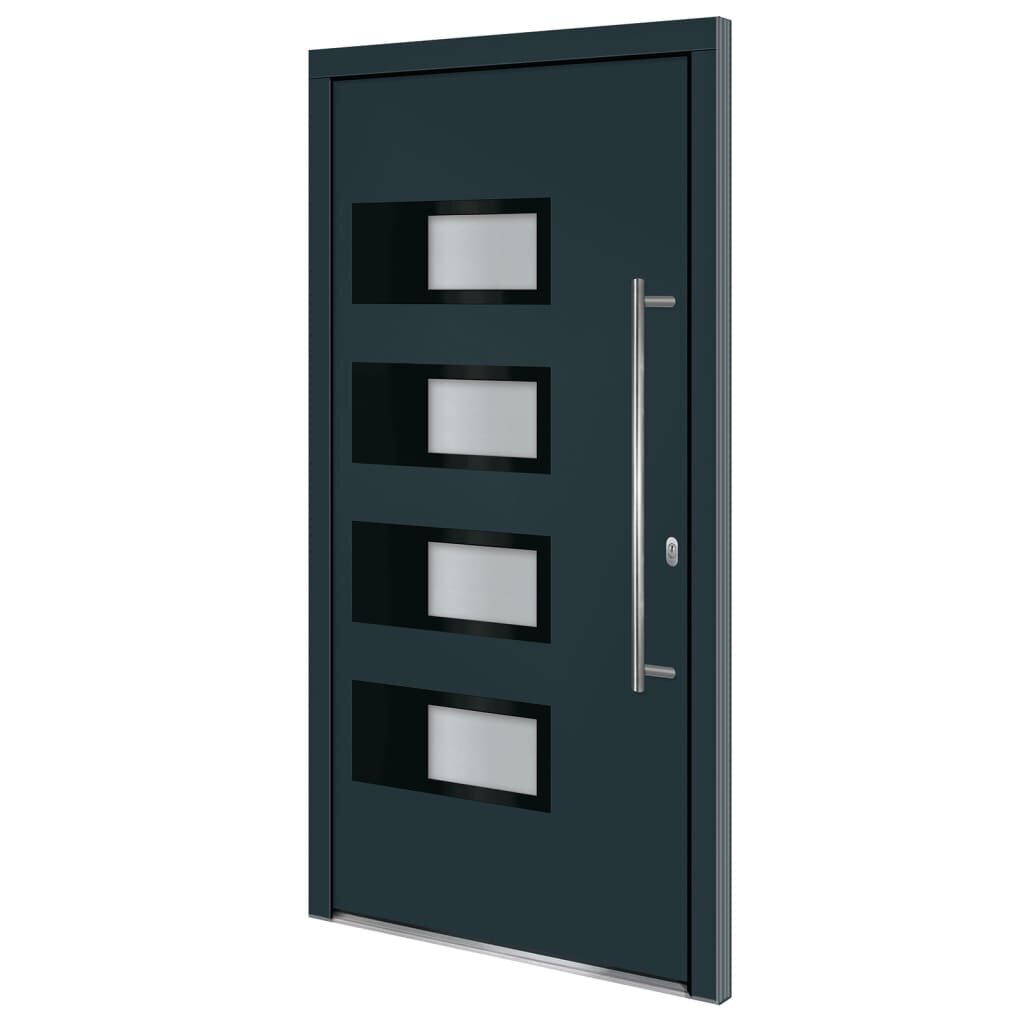 vidaXL Vchodové dveře antracitové 110 x 210 cm hliník a PVC