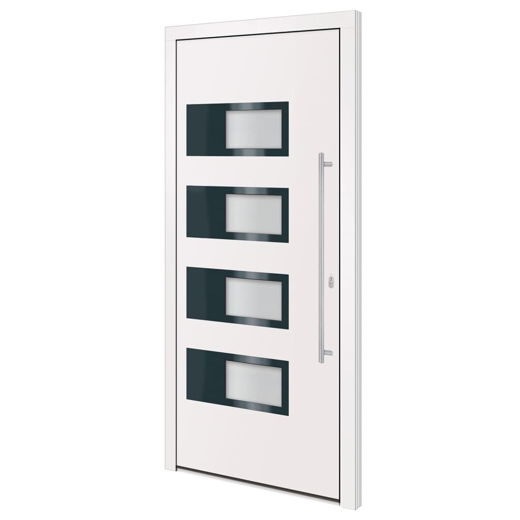 vidaXL Vchodové dveře bílé 100 x 210 cm hliník a PVC