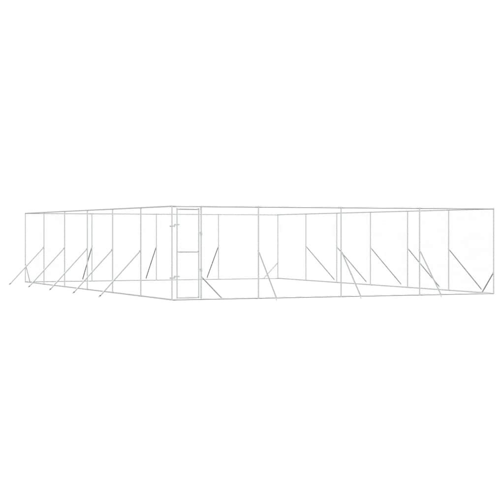 vidaXL Venkovní psí kotec stříbrný 8 x 12 x 2 m pozinkovaná ocel