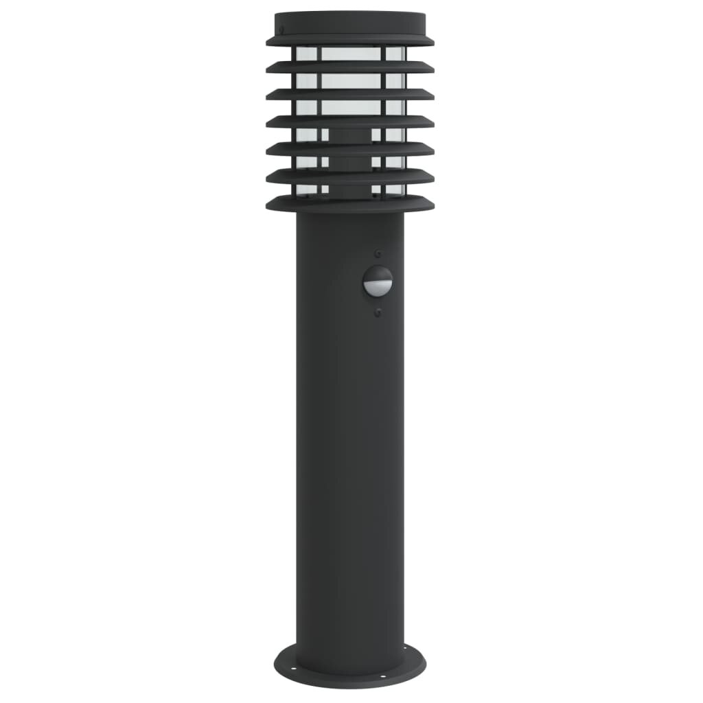 vidaXL Venkovní stojací lampa s čidlem černá 60 cm nerezová ocel