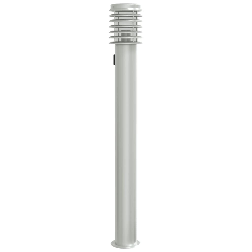 vidaXL Venkovní stojací lampa se zásuvkou stříbrná 110cm nerezová ocel