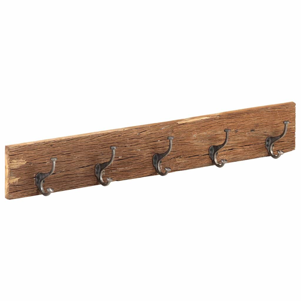 vidaXL Věšák do předsíně s 5 háčky 100 x 25 x 15 cm recyklovaný masiv