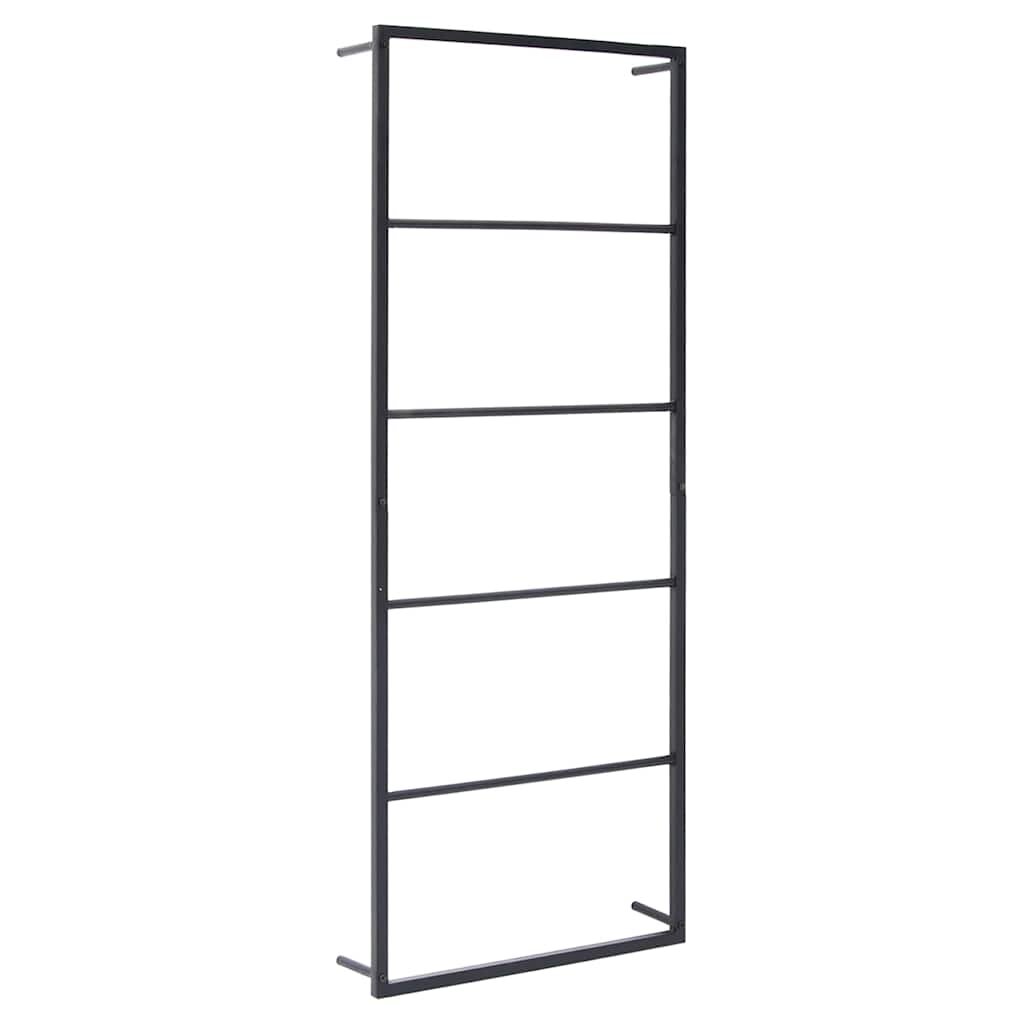 vidaXL Věšák na ručníky černý 45 x 10 x 115 cm ocel