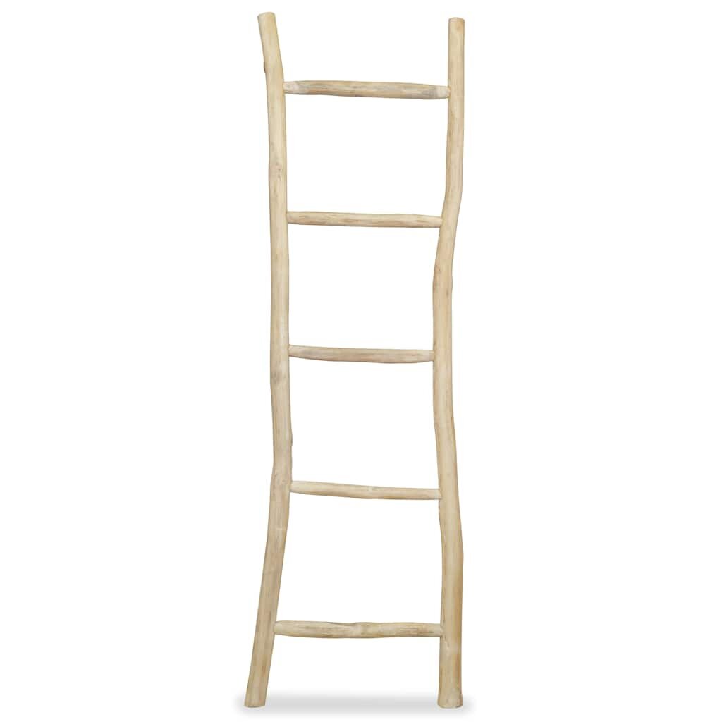 vidaXL Věšák na ručníky s 5 příčlemi přírodní teak 45x150 cm