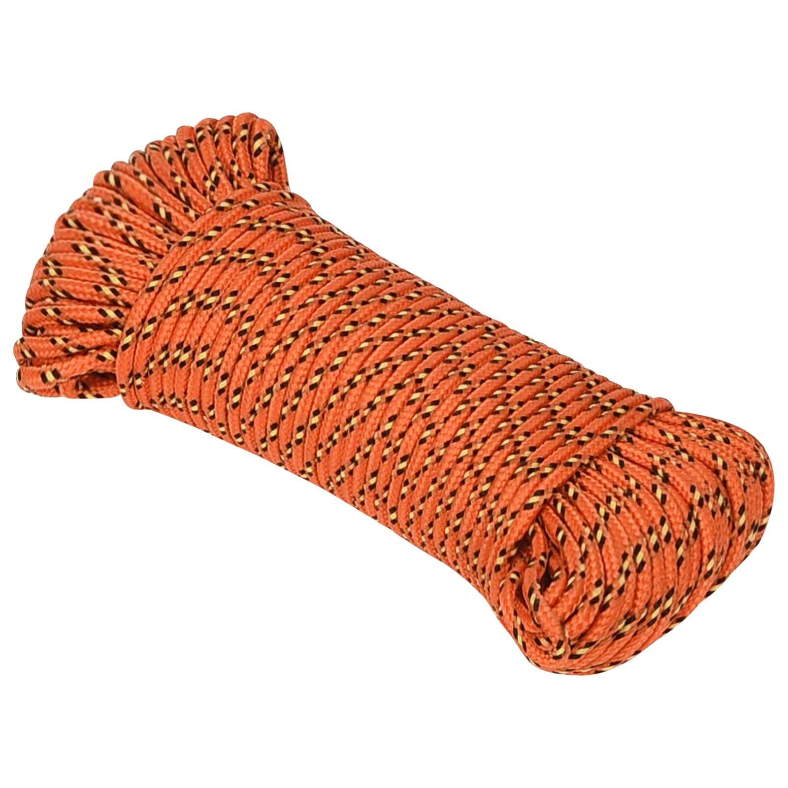 vidaXL Víceúčelové užitkové lano 4 mm 25 m Oranžová PP