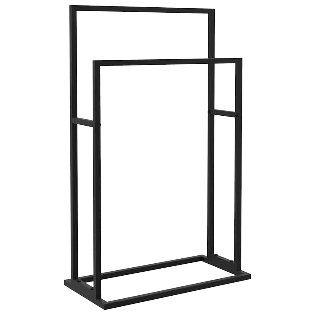 vidaXL Volně stojící stojan na ručníky černý 48 x 24 x 785 cm železo