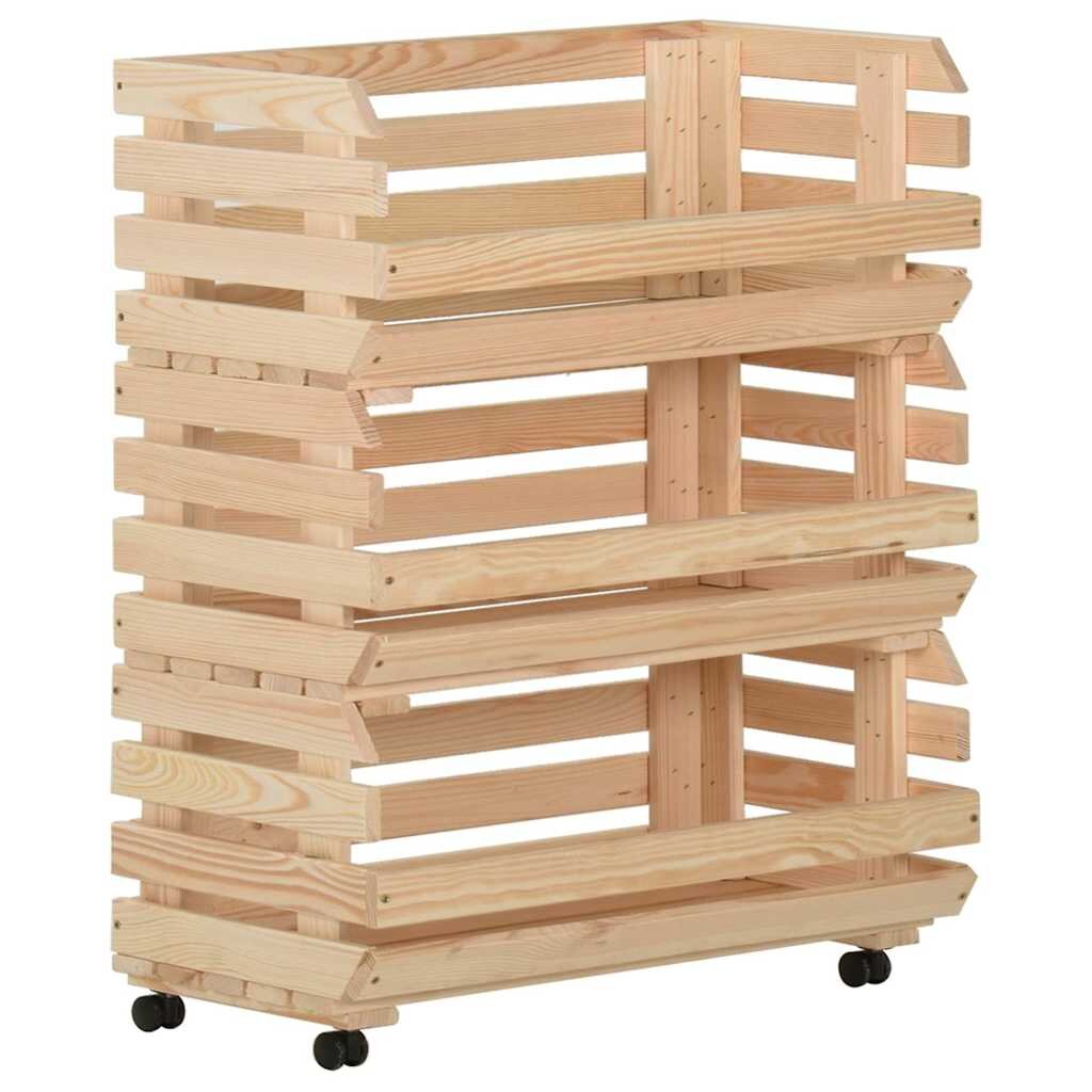 vidaXL Vozík na zeleninu 77 x 30 x 80 cm masivní borové dřevo