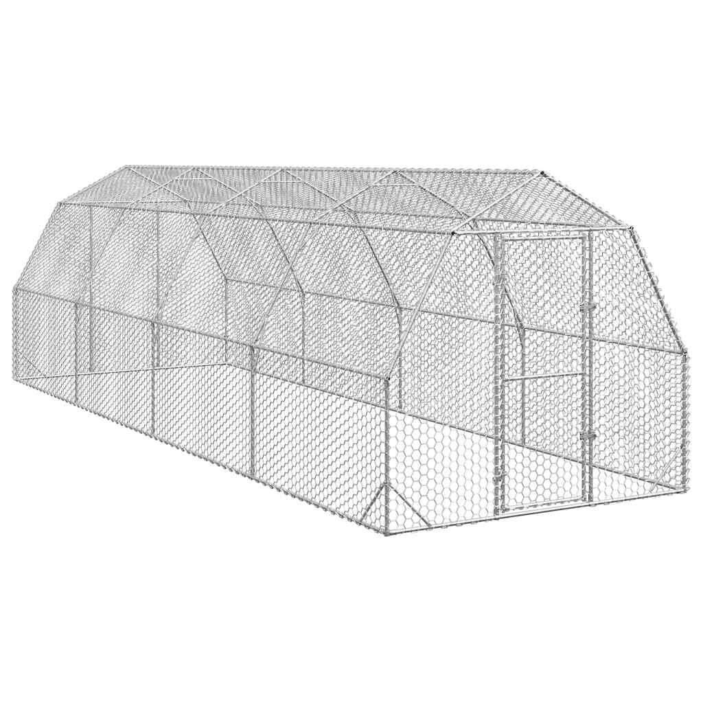 vidaXL Výběh pro slepice 25x8x225 m pozinkovaná ocel